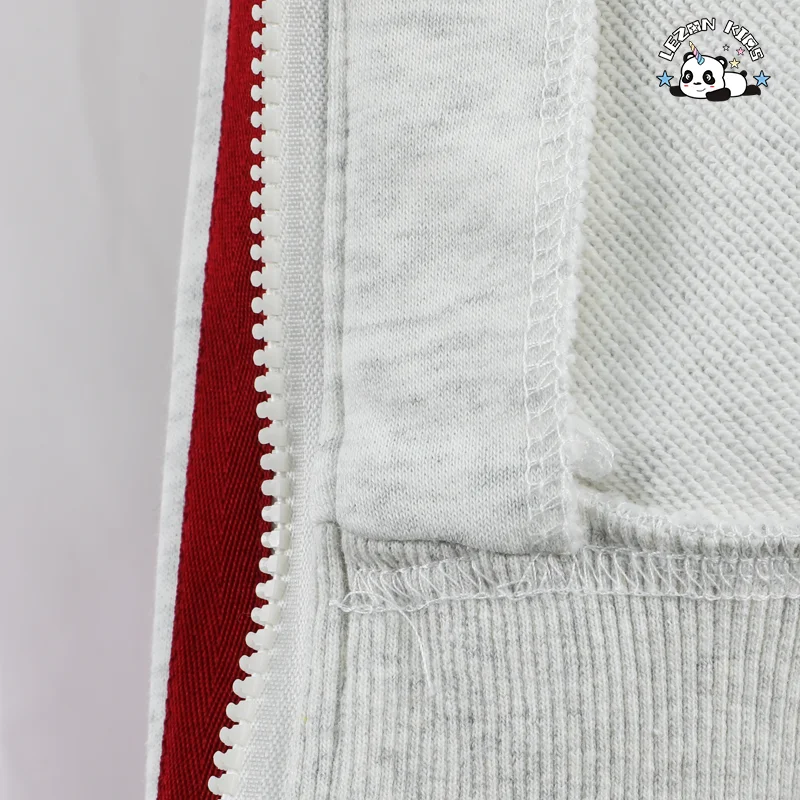 LEZONKIDS - OEM Customized Fashion Heart Print Zipper Hoodie Coat Side Stripe Sweat Pants Girls Clothing Sets Luxury